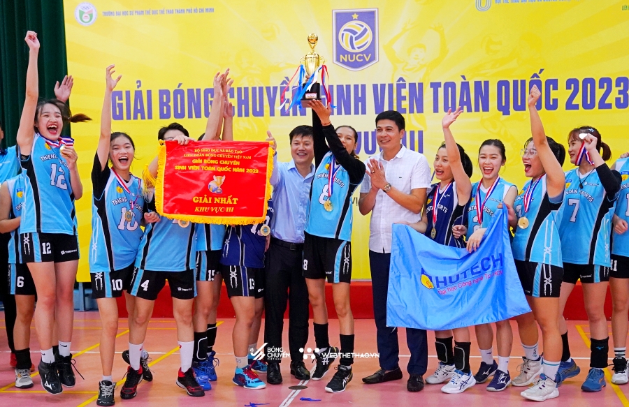 Hutech hoàn tất "cú đúp Vàng" giải bóng chuyền sinh viên toàn quốc 2023