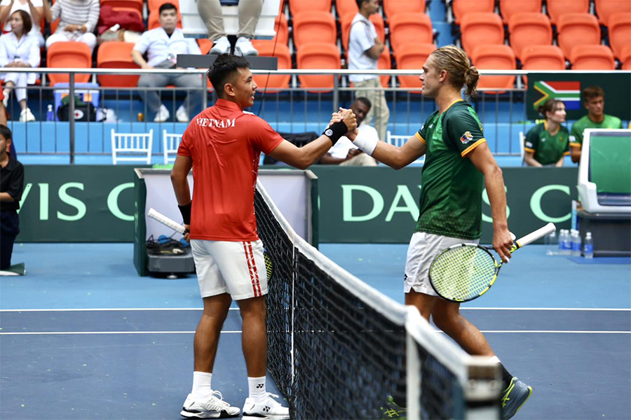 Đội tuyển Tennis Việt Nam tạm hoà Nam Phi tại vòng 2 play-off nhóm II Davis Cup