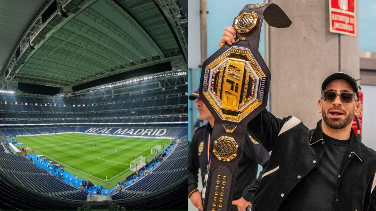 Ilia Topuria giới thiệu đai vô địch UFC ở trận Real - Sevilla