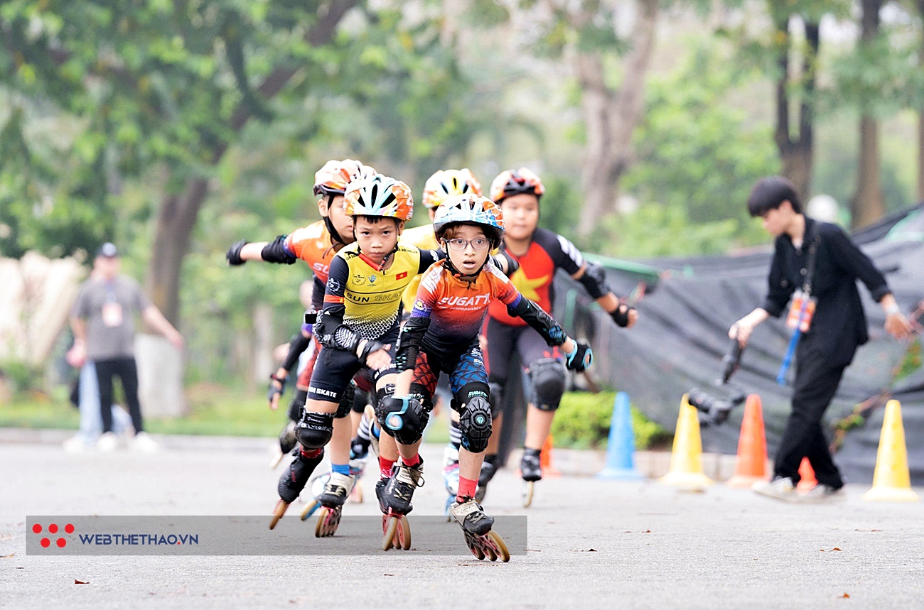 VĐV nhí tranh tài gay cấn ở giải các CLB Roller Sports Hà Nội mở rộng 2024