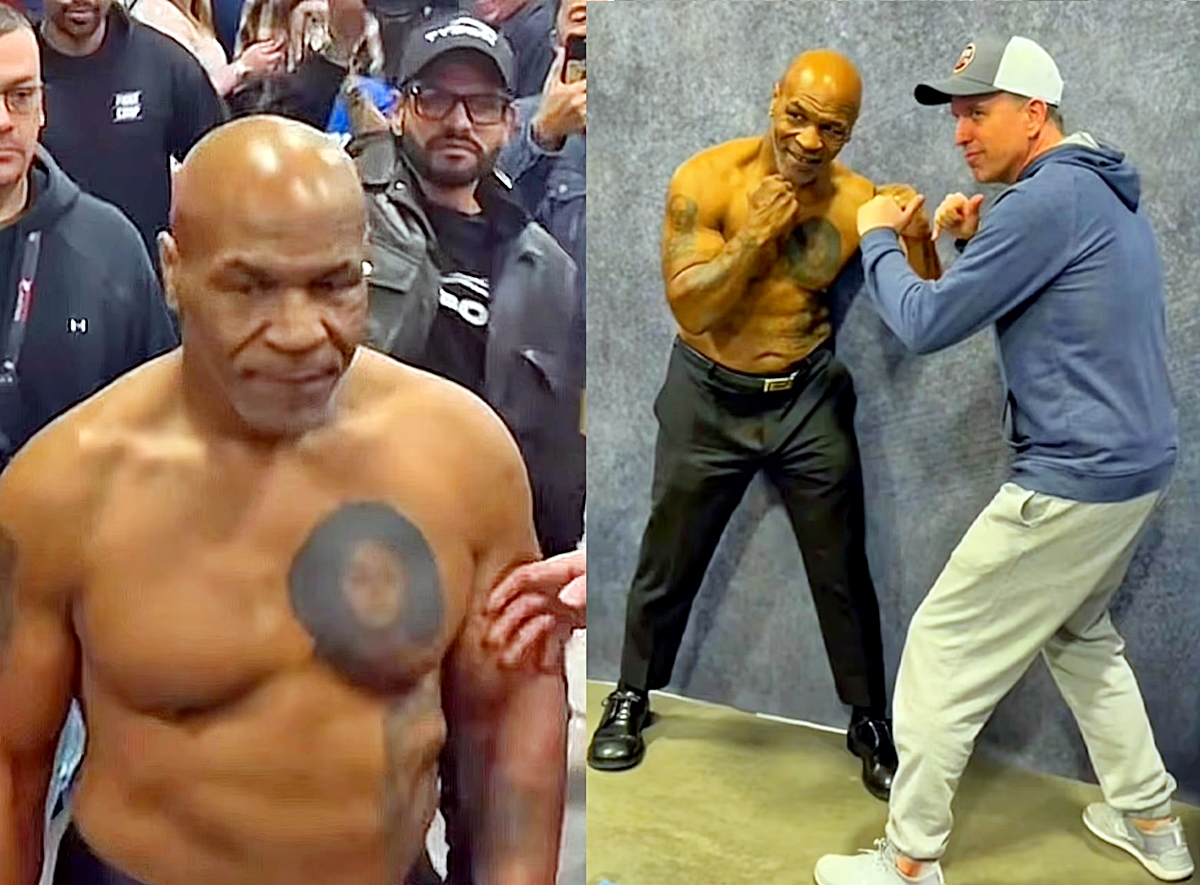 Mike Tyson cởi trần "đấu boxing" với fans nhằm cảnh báo Jake Paul