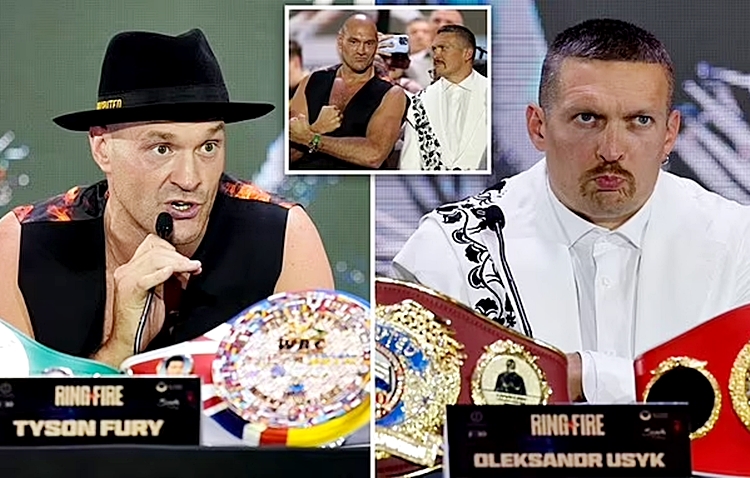 Họp báo chính thức Tyson Fury vs Usyk: "Câm nín" sau... 10 giây và face-off méo mó