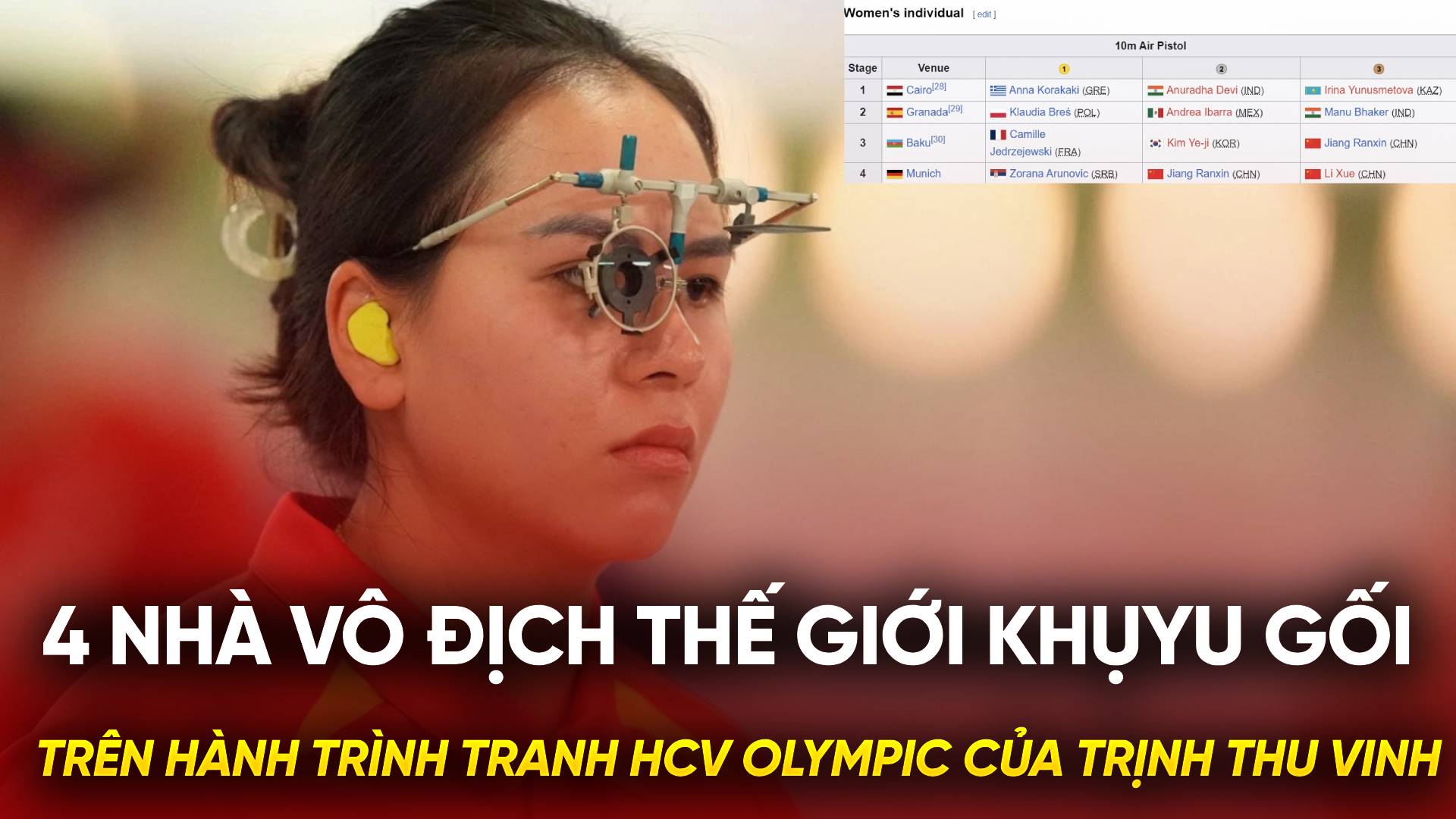 Trịnh Thu Vinh khiến 4 nhà vô địch thế giới khuỵu gối trên hành trình vào tranh HCV Olympic 2024