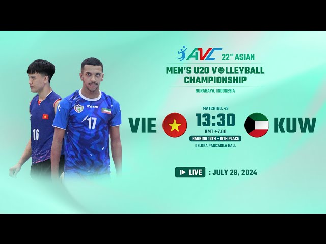 Link trực tiếp bóng chuyền U20 nam vô địch châu Á 29/7: Việt Nam vs Kuwait