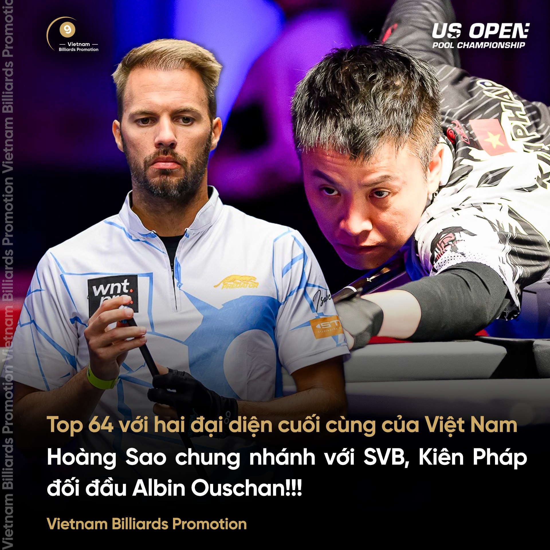 Lịch thi đấu US Open Pool 2024 ngày 22/8: Hoàng sao, Kiên pháp vào vòng 64 cơ thủ