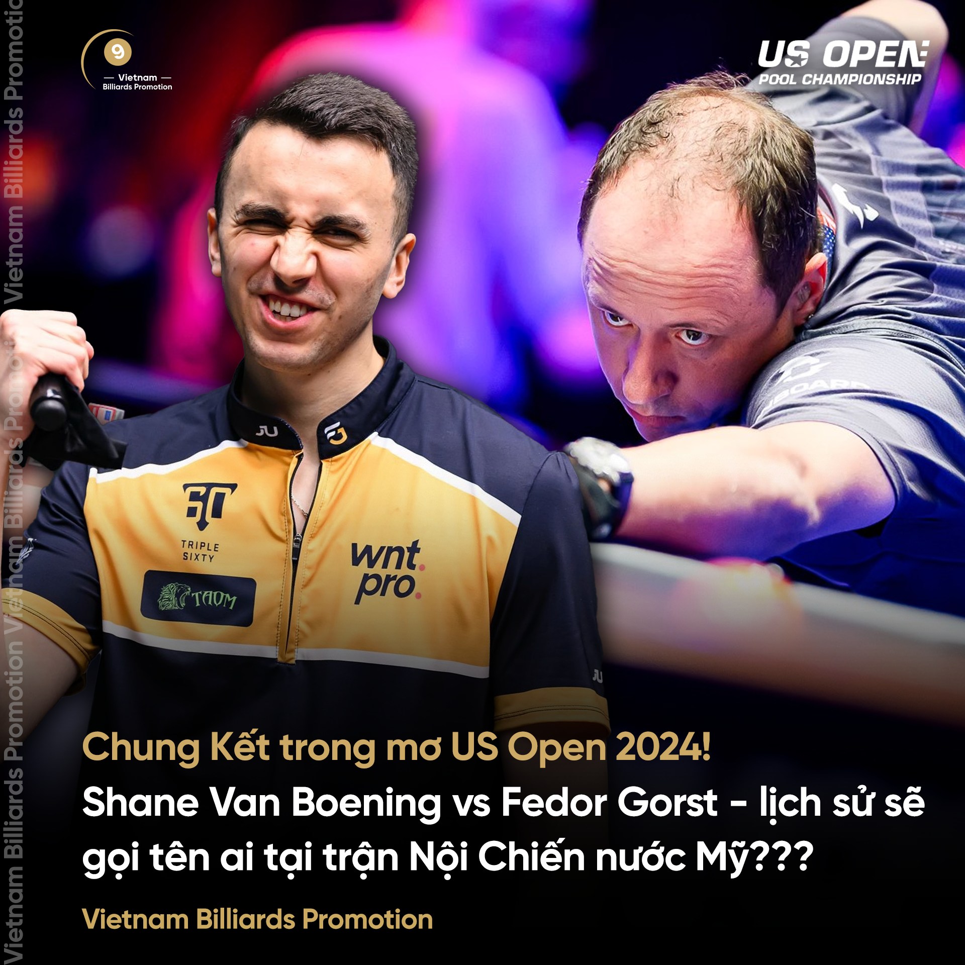 TRỰC TIẾP Chung kết US Open Pool Championship 2024: Shane Van Boening vs Fedor Gorst