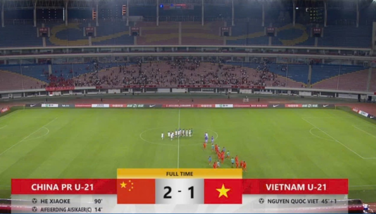 Không thể kết liễu đối phương, U22 Việt Nam thua đau Trung Quốc