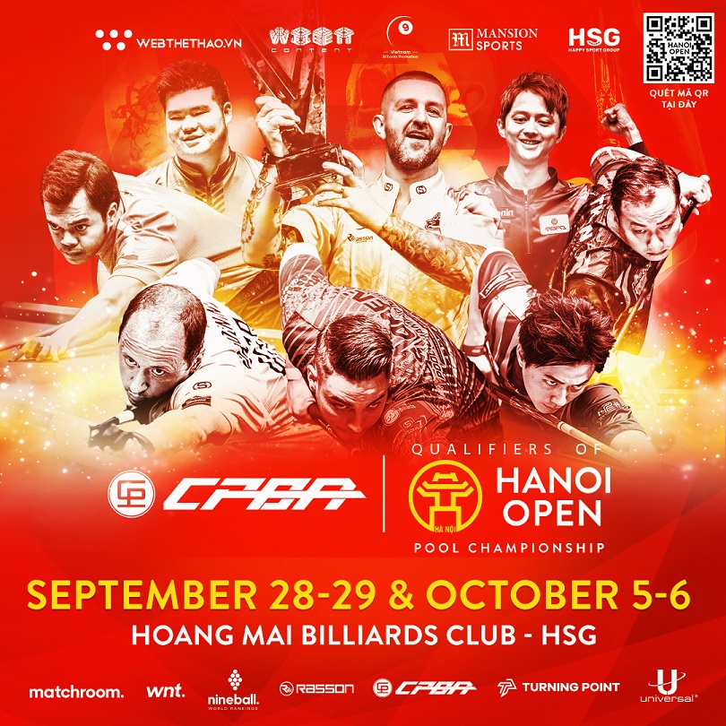 Công bố vòng loại giải Hanoi Open Pool Championship 2024