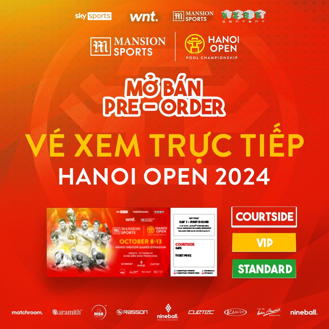 Mở cổng đặt trước vé Hanoi Open Pool Championship 2024