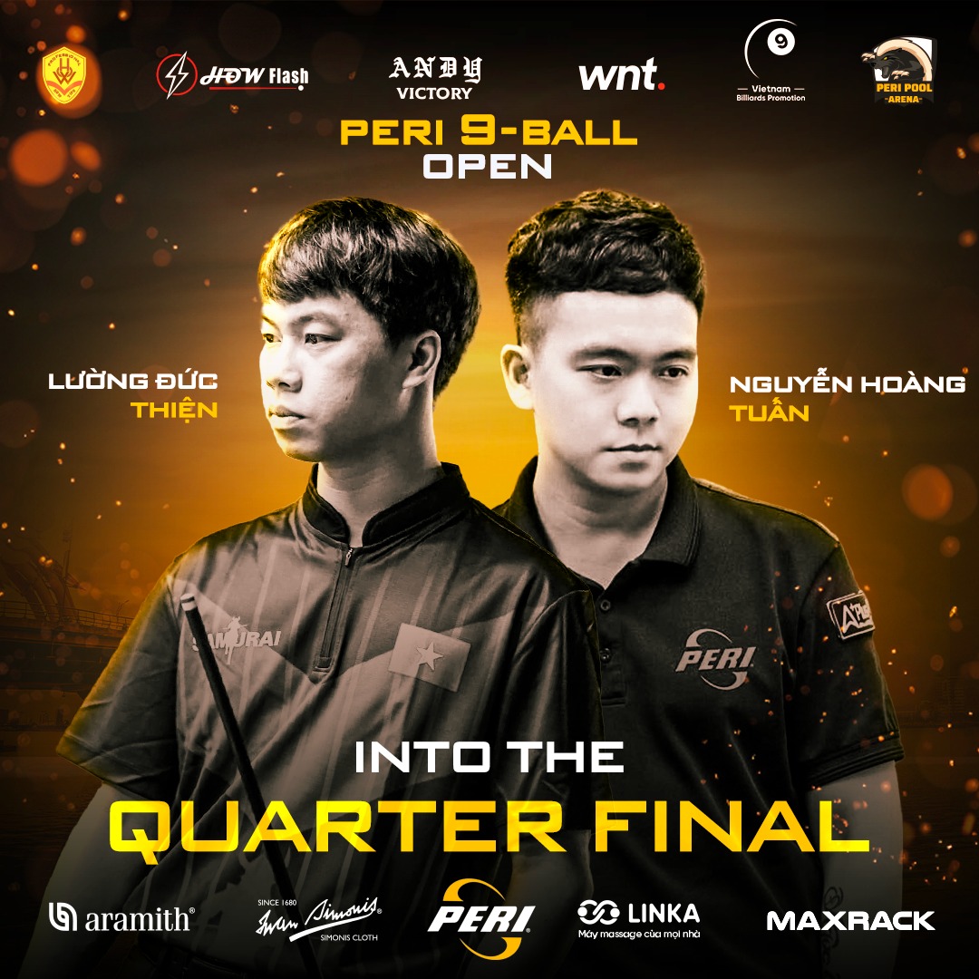 Thiện Lương và Tuấn Kent vào tứ kết Peri 9-Ball Open 2024