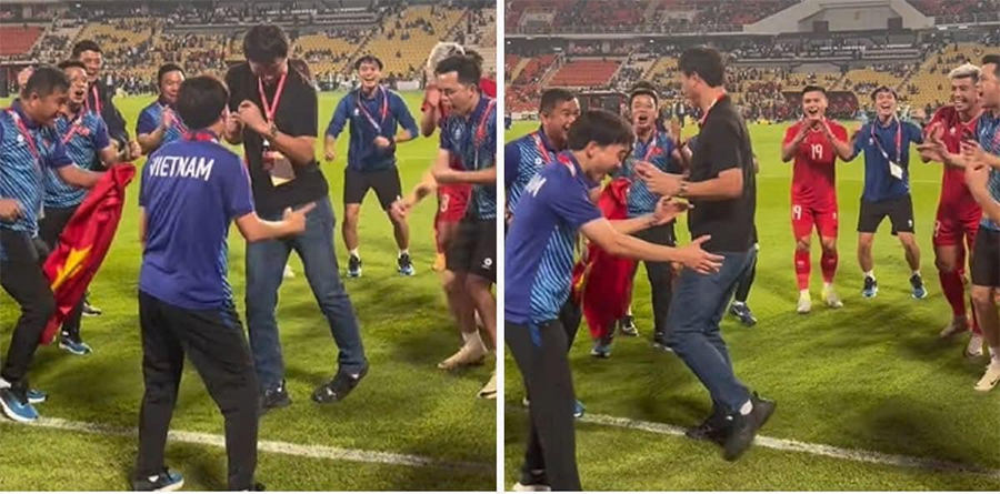 HlV Kim Sang Sik nhảy hip hop ăn mừng Việt Nam vô địch AFF Cup 2024