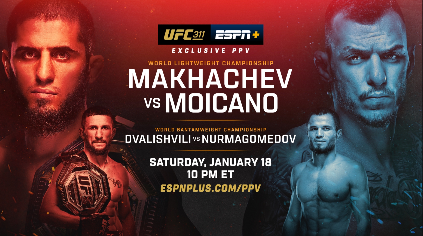 UFC 311: Islam Makhachev hạ gục Renato Moicano, đi vào lịch sử hạng nhẹ