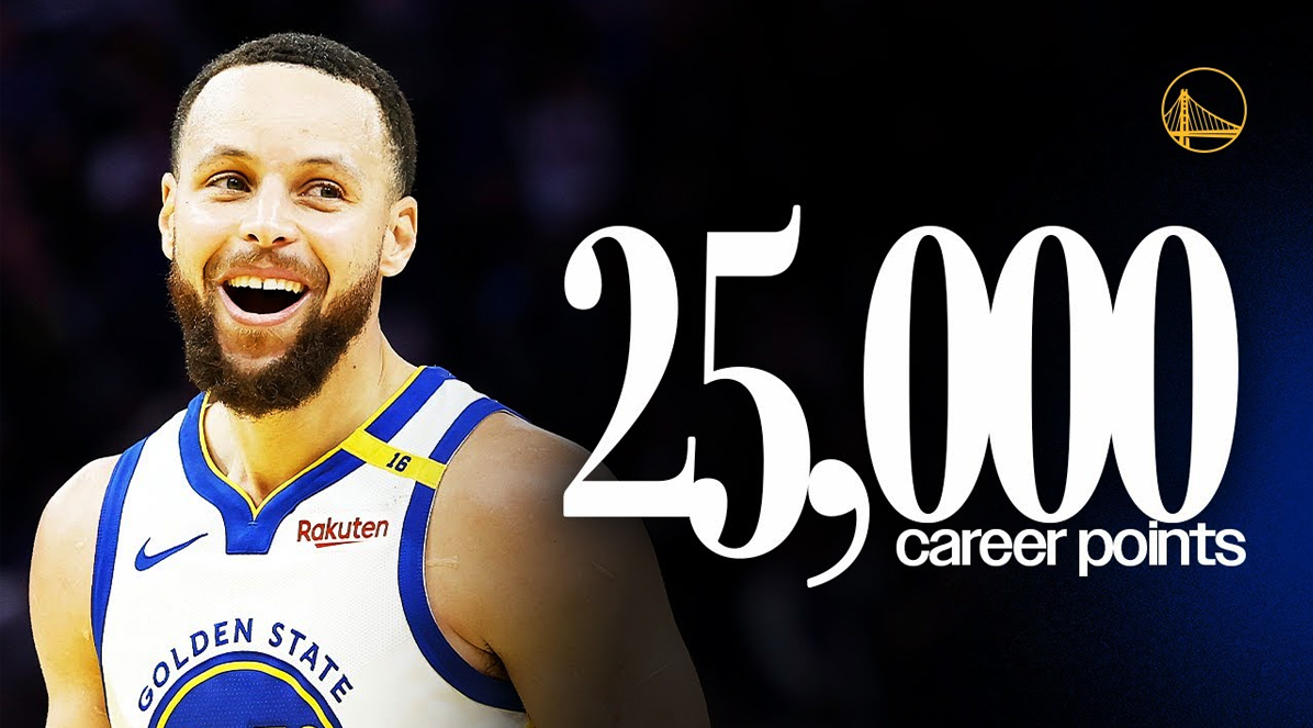 Stephen Curry cán mốc 25.000 điểm trong sự nghiệp với bộ chỉ số đặc biệt Stephen Curry cán mốc 25.000 điểm trong sự nghiệp với bộ chỉ số đặc biệt