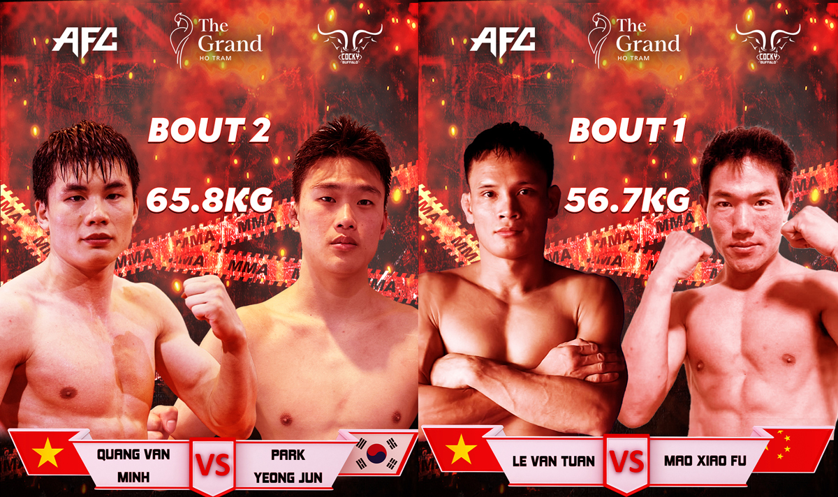 AFC 37: Hai tay găng Việt Nam đối đầu dàn võ sĩ Trung - Hàn
