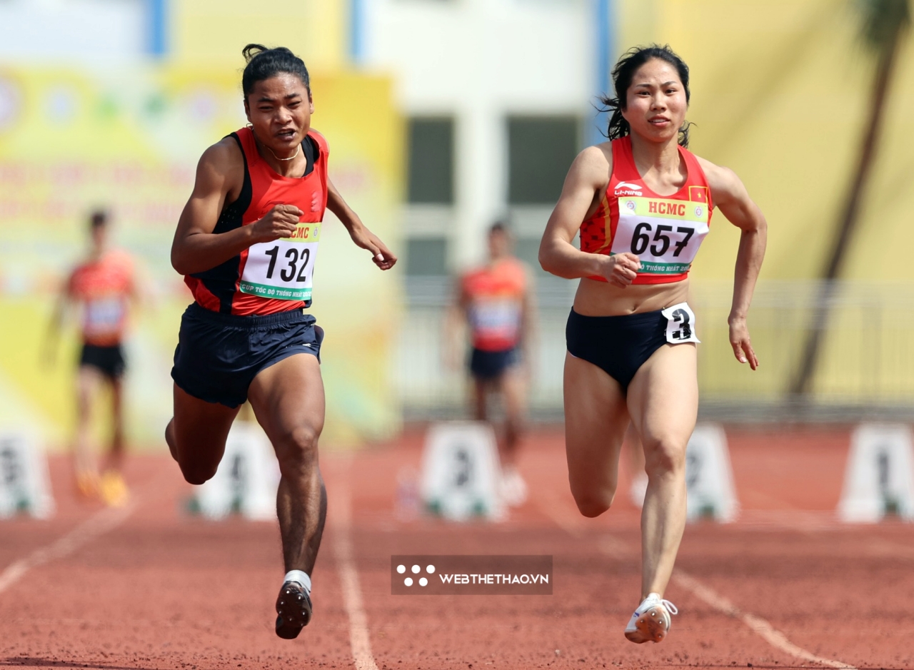 Hà Thị Thu dẫn đầu cuộc đua 100m nữ "cực nóng" có cả Trần Thị Nhi Yến và Lê Tú Chinh ở Cúp Tốc độ 2025