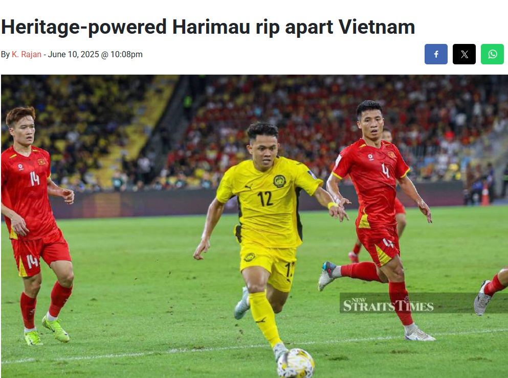Báo Malaysia: “Thắng đậm Việt Nam nhờ công cầu thủ nhập tịch”