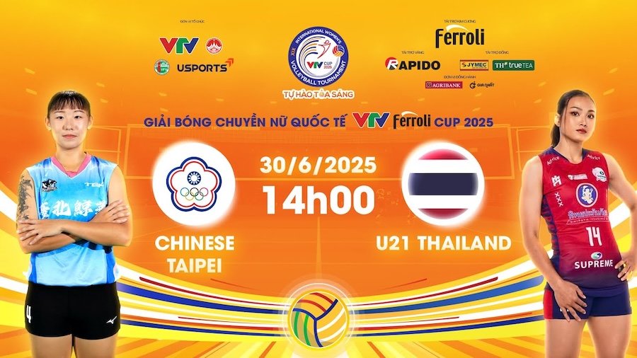 Link trực tiếp b&oacute;ng chuyền VTV Cup h&ocirc;m nay 30/6: Đ&agrave;i Bắc Trung Hoa vs U21 Th&aacute;i Lan