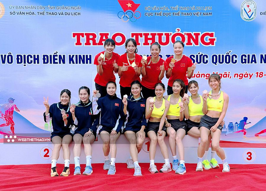 Bảng tổng sắp huy chương giải V&ocirc; địch Điền kinh c&aacute;c nội dung tiếp sức quốc gia 2025