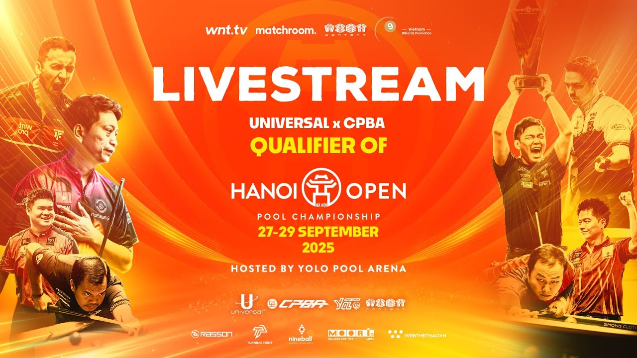 Trực tiếp Vòng loại Hanoi Open Pool 2025 ngày 28/9: Tạ Văn Linh vs Nguyễn Thục Anh