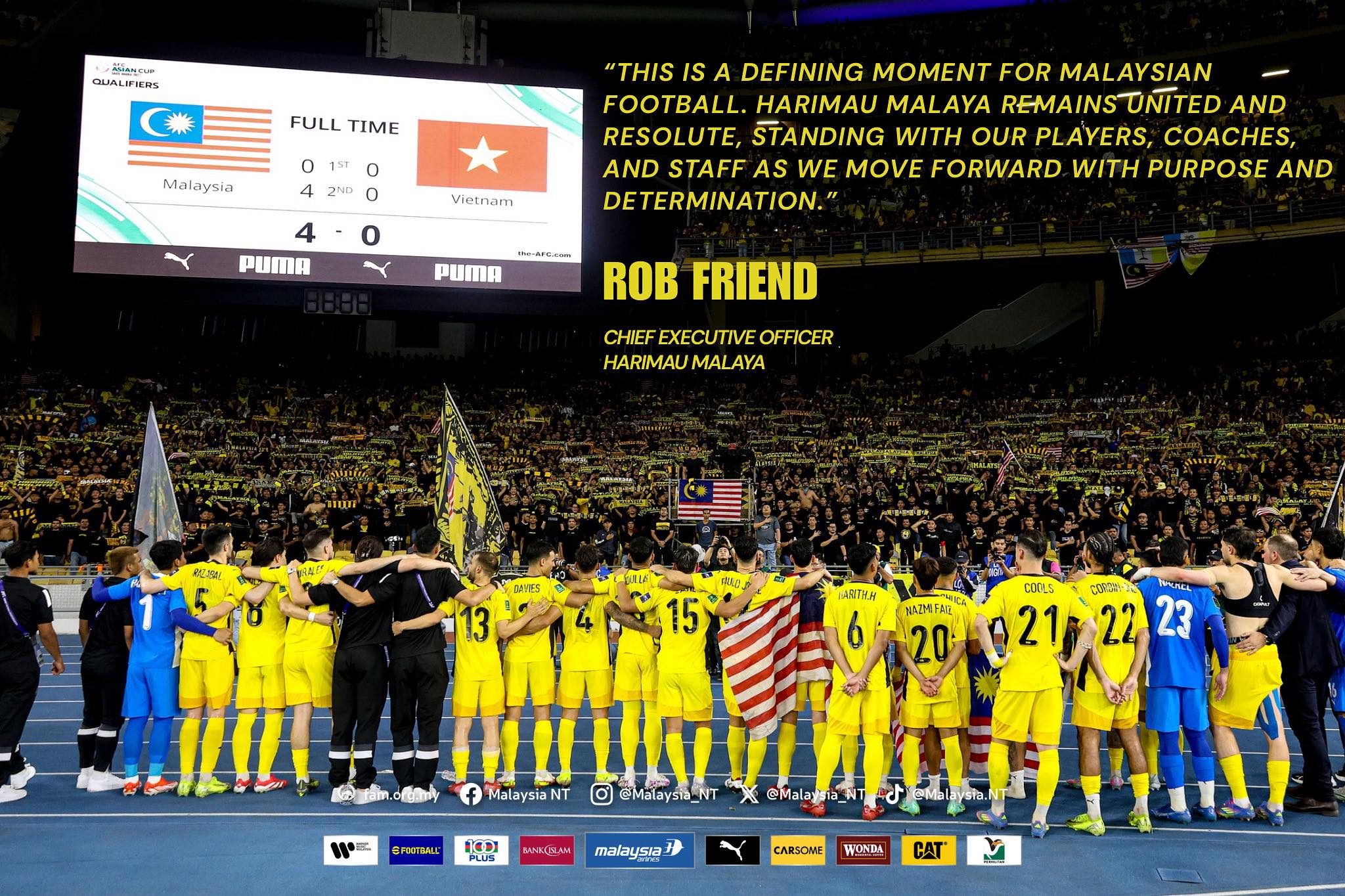 Sốc với án phạt FIFA, tuyển Malaysia hứa thi đấu kỷ luật và chuyên nghiệp trước Lào