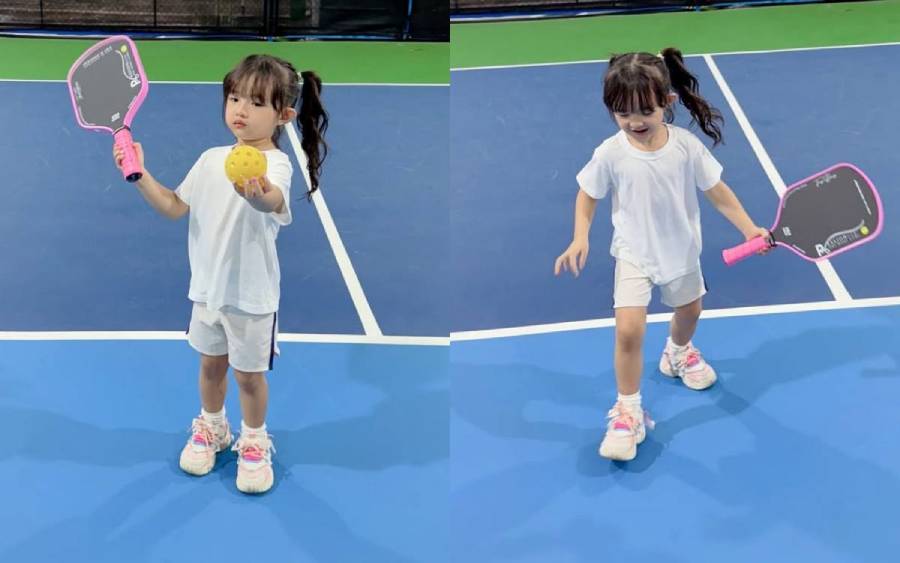 Con g&aacute;i Đ&ocirc;ng Nhi m&ecirc; pickleball, &ldquo;g&acirc;y sốt&rdquo; với h&igrave;nh ảnh tay vợt nh&iacute; cực đ&aacute;ng y&ecirc;u