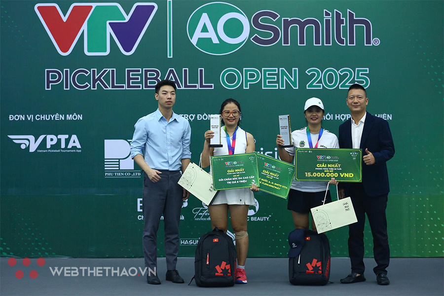 Thúy Hằng - Lê Thủy trở thành 2 nhà vô địch đầu tiên của VTV A.O SMITH Pickleball Open 2025 Thúy Hằng - Lê Thủy trở thành 2 nhà vô địch đầu tiên của VTV A.O SMITH Pickleball Open 2025