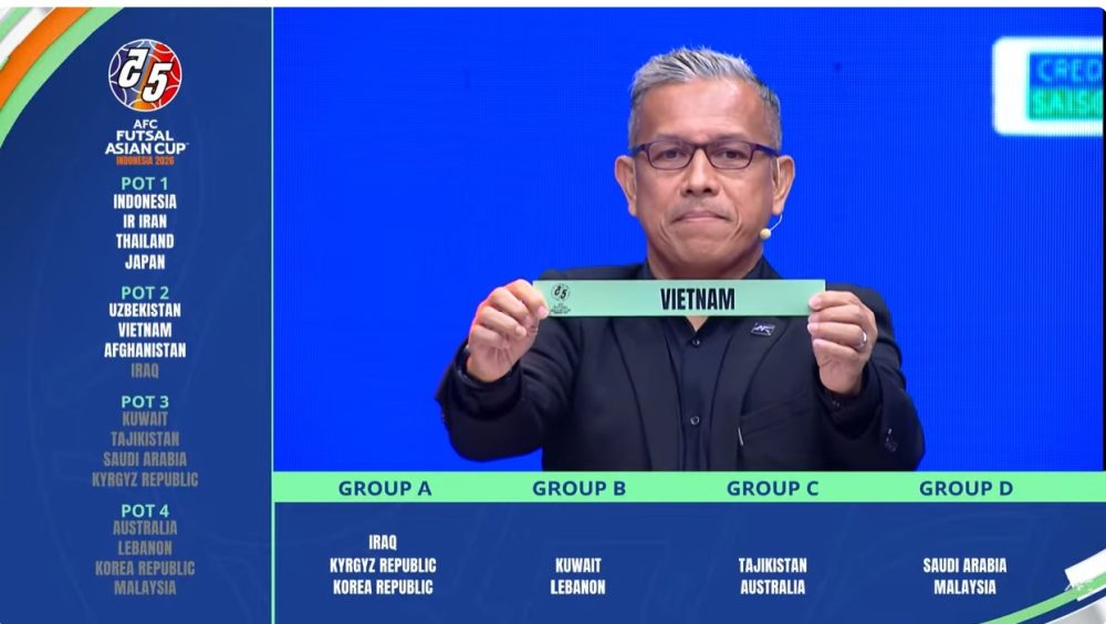 Việt Nam chung bảng Thái Lan tại VCK futsal châu Á 2026
