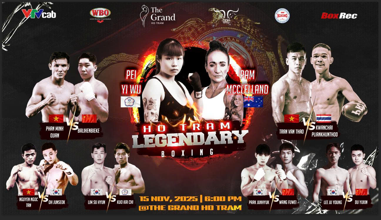 Trần Văn Thảo so tài võ sĩ Thái Lan tại sự kiện boxing Ho Tram Legendary