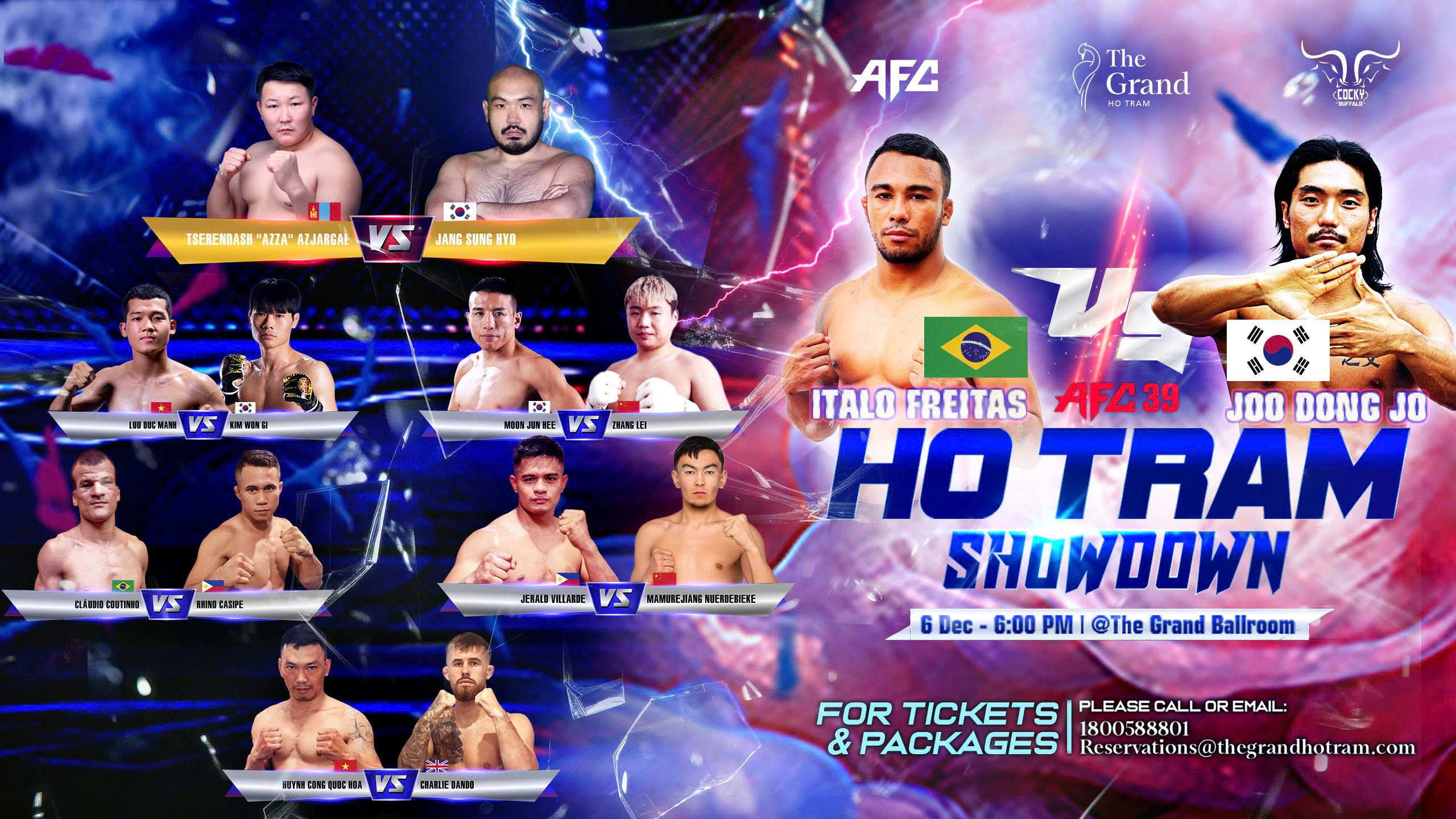 Lưu Đức Mạnh tái xuất trong đêm tranh đai MMA châu lục tại AFC 39