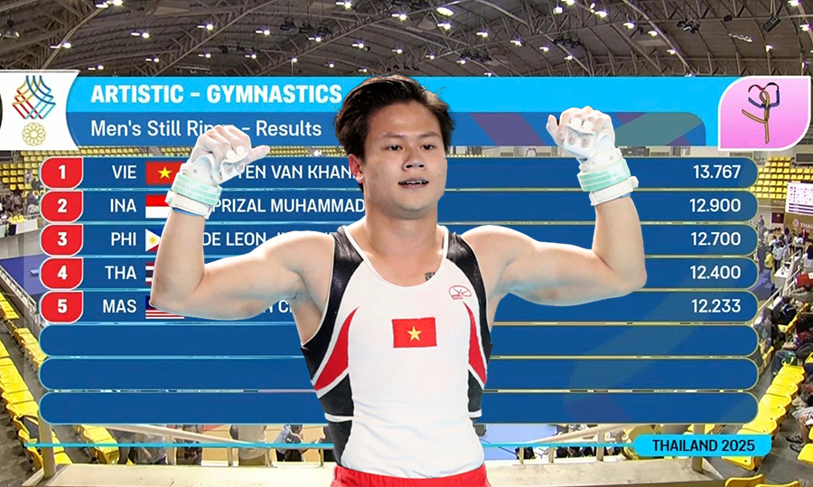 Khánh Phong rơi nước mắt trên bục vinh quang SEA Games 33