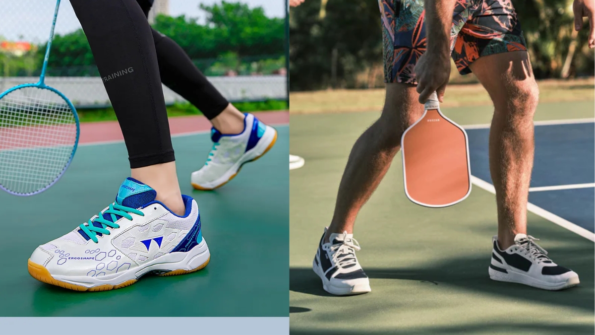 Gi&agrave;y pickleball v&agrave; cầu l&ocirc;ng: Sự kh&aacute;c biệt quan trọng ảnh hưởng đến trải nghiệm 