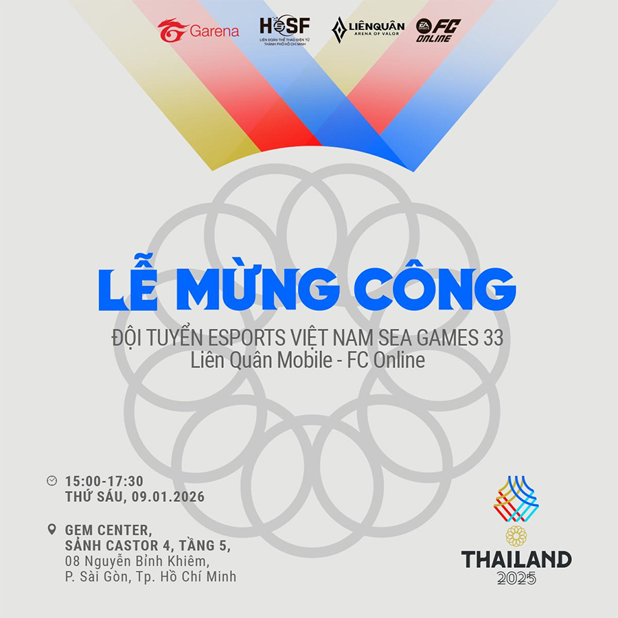 Lễ mừng c&ocirc;ng đo&agrave;n Esports FC Online v&agrave; Li&ecirc;n Qu&acirc;n Mobile tại SEA Games 33
