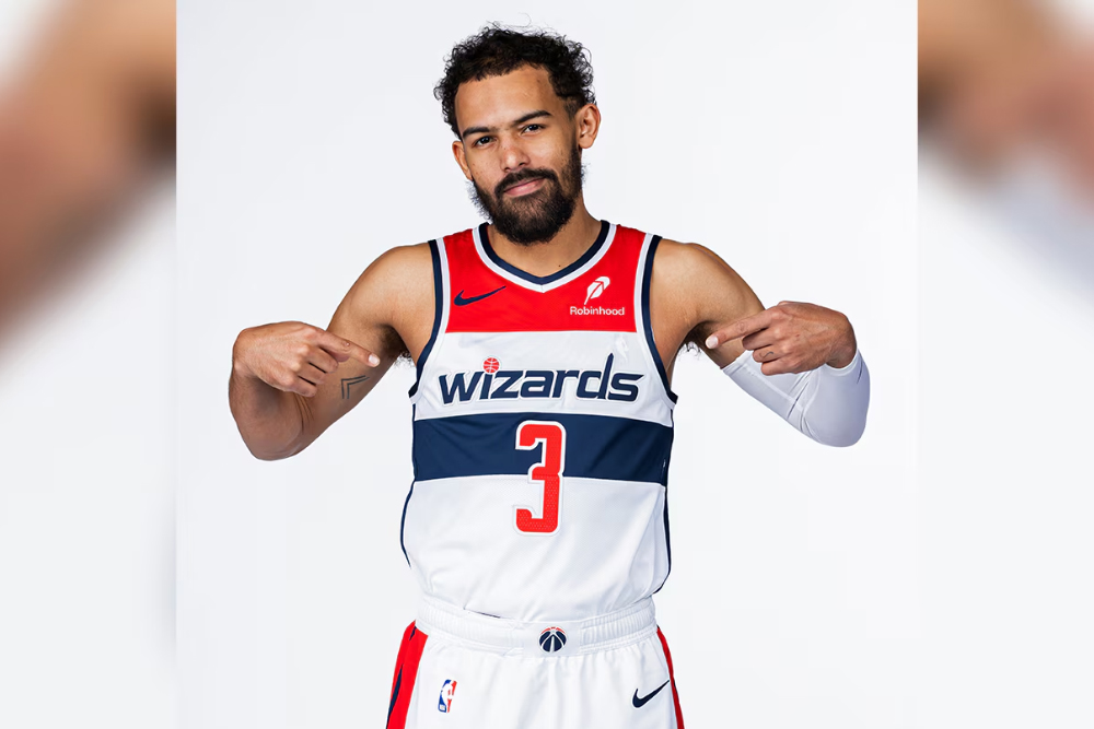 Diện mạo mới của Trae Young: Khoác áo số 3 tại Wizards nhưng chưa thể ra sân vì chấn thương?