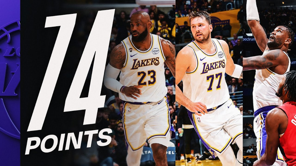 Bộ ba siêu sao Luka Doncic, LeBron James, DeAndre Ayton toả sáng: Lakers thắng đậm trên sân nhà