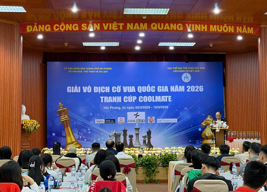 Các kỳ thủ hàng đầu tranh tài ở giải Vô địch cờ vua quốc gia 2026 tranh cúp Coolmate