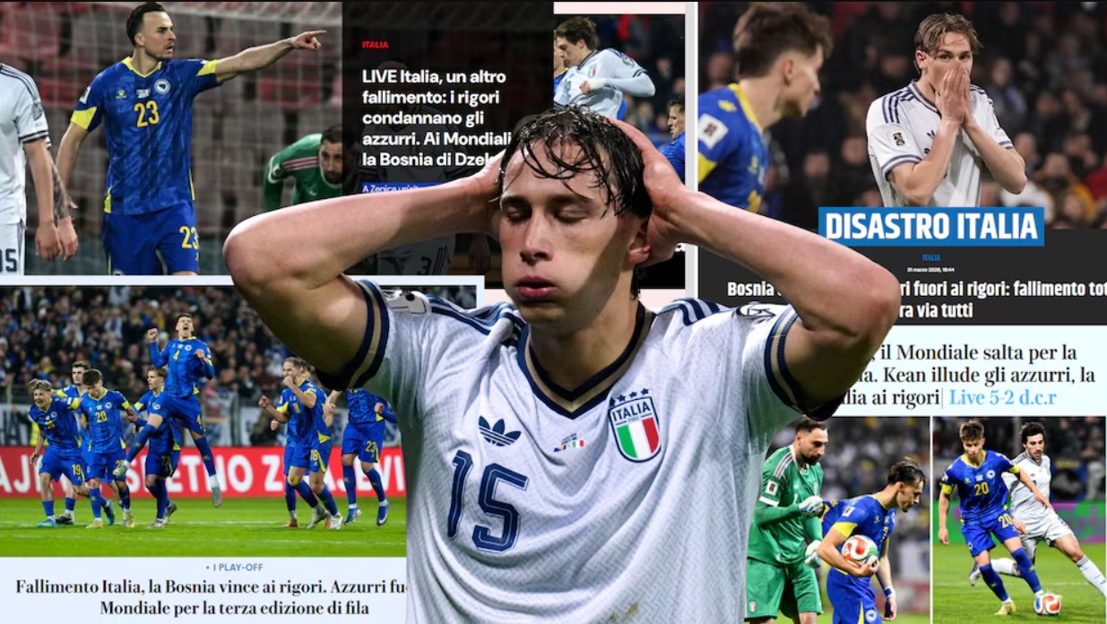 “Ngày tận thế”, “thảm họa”: Phản ứng từ giới truyền thông Ý sau khi Azzurri bị loại khỏi World Cup