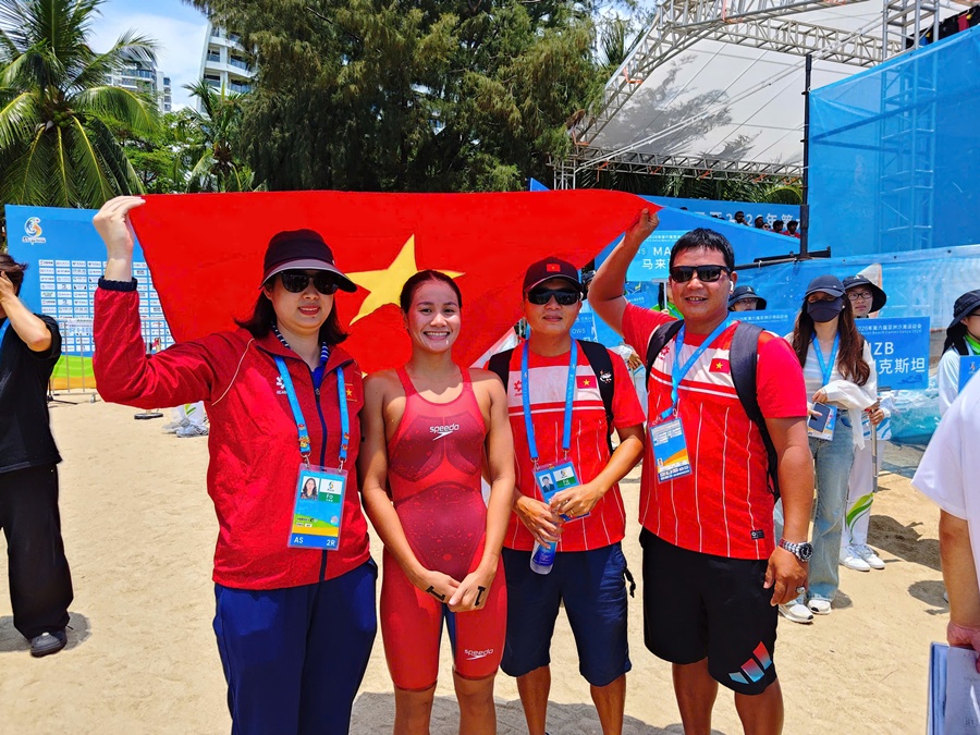Mỹ Tiên giành HCĐ bơi biển 5km tại Asian Beach Games 2026