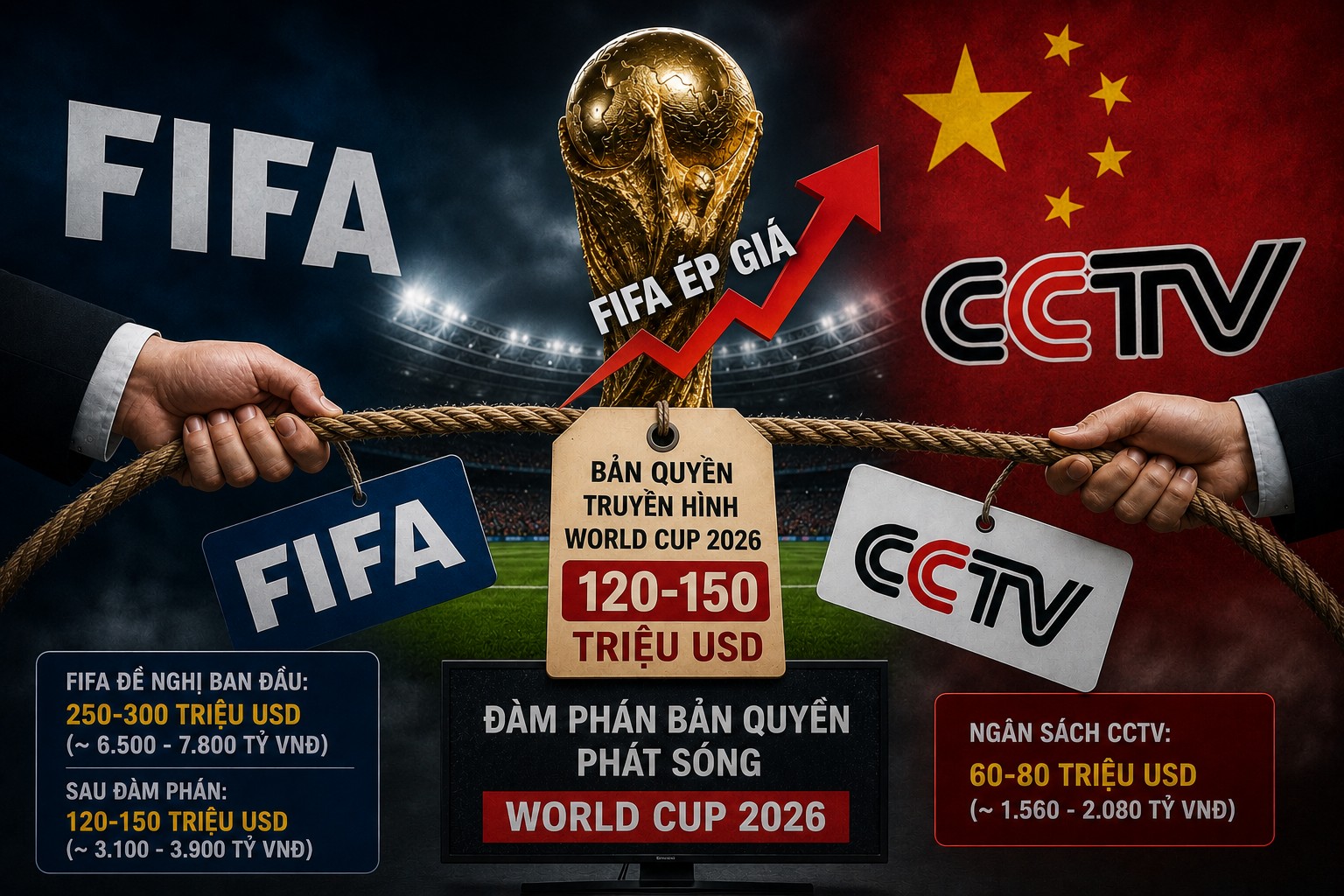 Vì sao Trung Quốc bị FIFA “ép giá” bản quyền truyền hình World Cup 2026?
