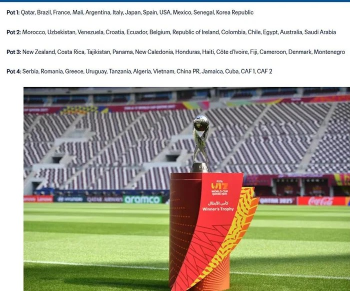 FIFA chính thức sửa sai, cập nhật lại tên U17 Việt Nam tại World Cup 2026