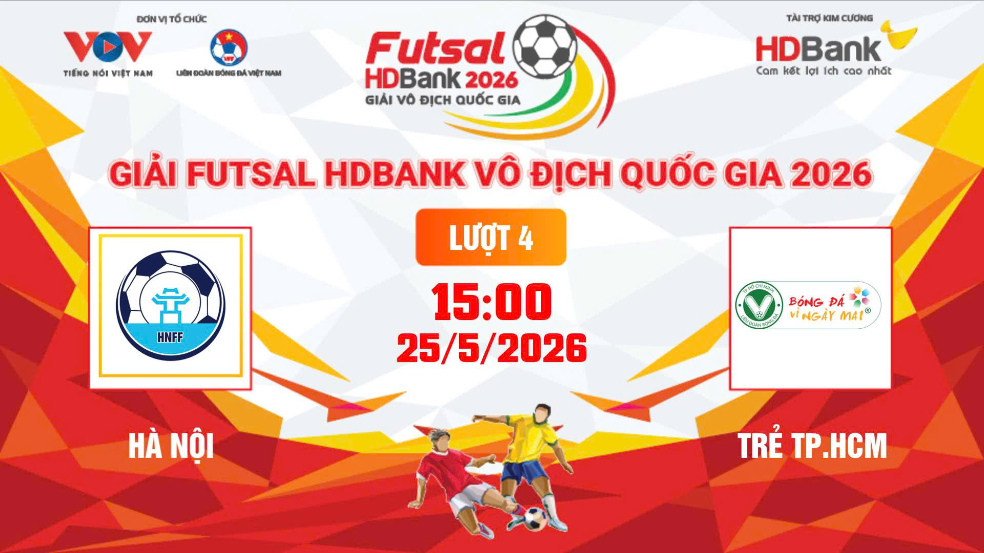 Link xem trực tiếp futsal HDBank VĐQG 2026: Hà Nội vs Trẻ TPHCM