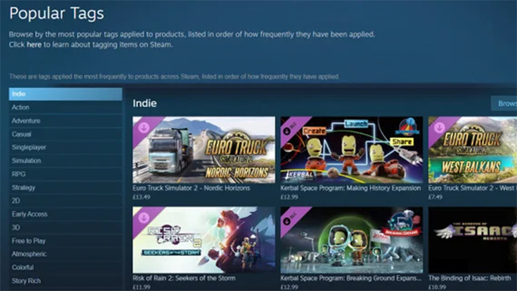 Valve cải tổ hệ thống tag trên Steam, đặt mục tiêu nâng cấp khả năng đề xuất game