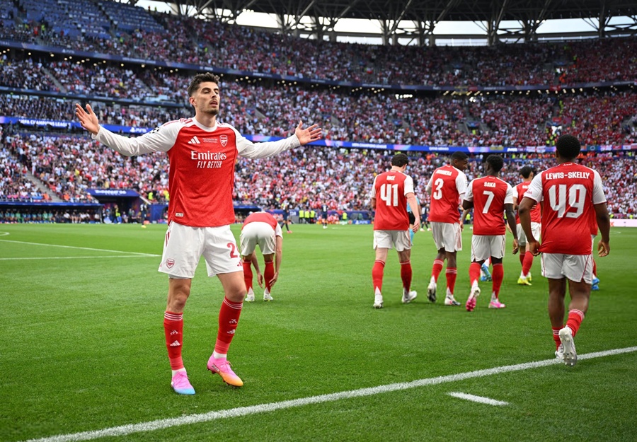 Havertz lập cột mốc lịch sử sau bàn mở tỷ số cho Arsenal trước PSG