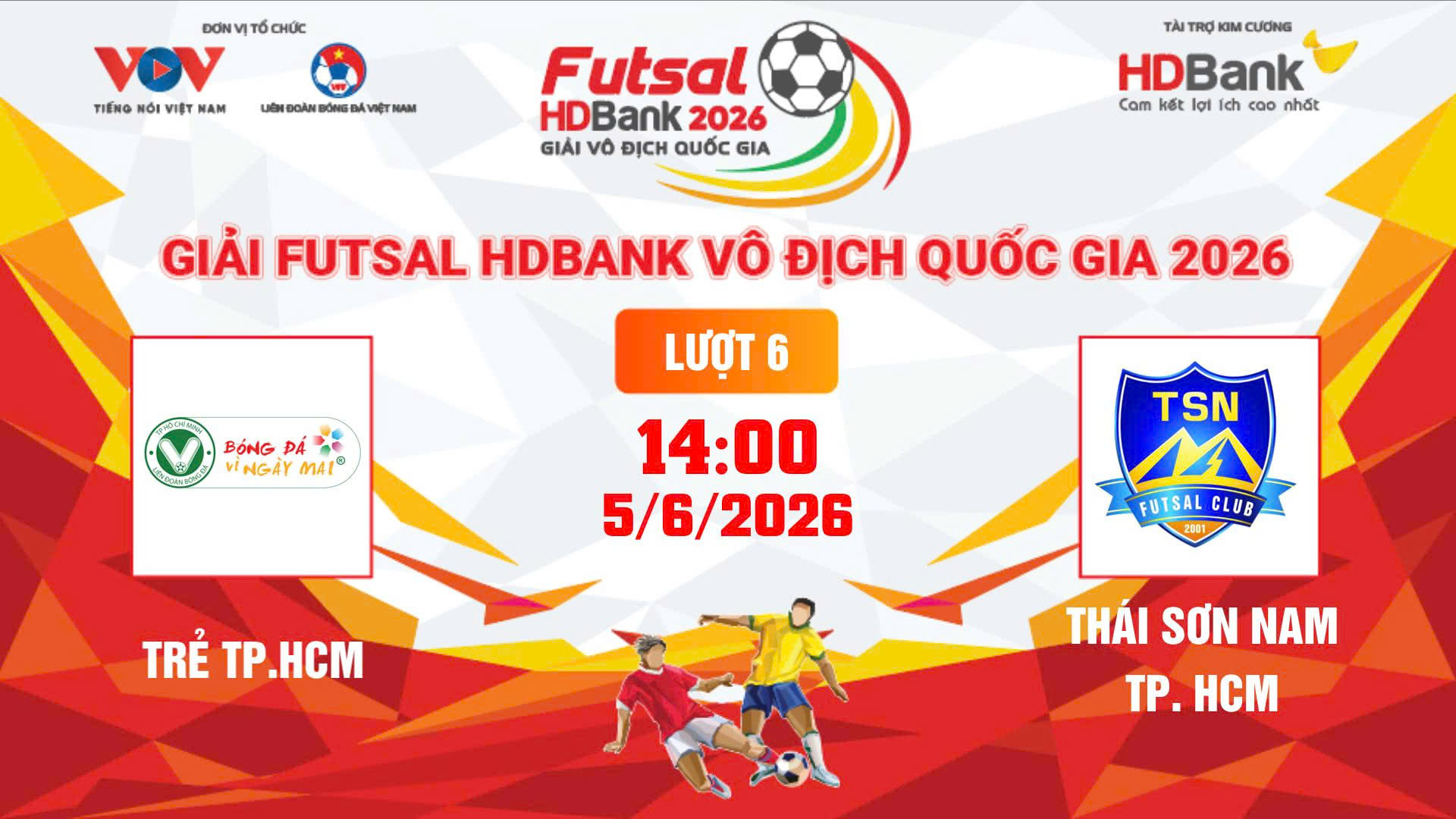 Link xem trực tiếp futsal HDBank VĐQG 2026: Trẻ TPHCM vs Thái Sơn Nam