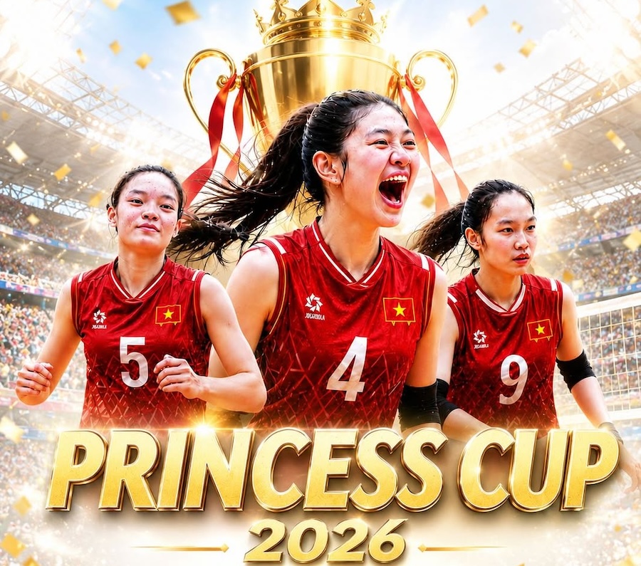 Đội tuyển bóng chuyền U18 Việt Nam tham dự Princess Cup 2026 tại Thái Lan