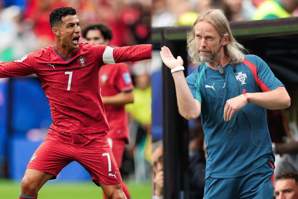 Dấu ấn "phù thuỷ bóng chết" Austin MacPhee ở tình huống Ronaldo đánh lừa và Nuno Mendes sút phạt thành bàn
