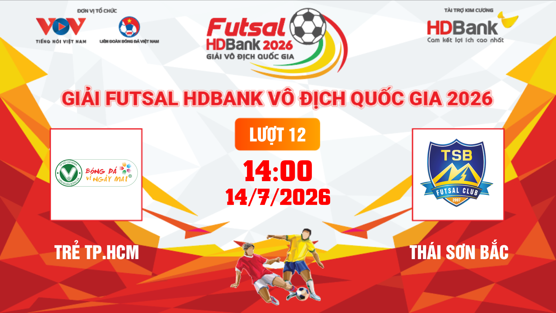 Link xem trực tiếp futsal HDBank VĐQG 2026: Trẻ TPHCM vs Thái Sơn Bắc
