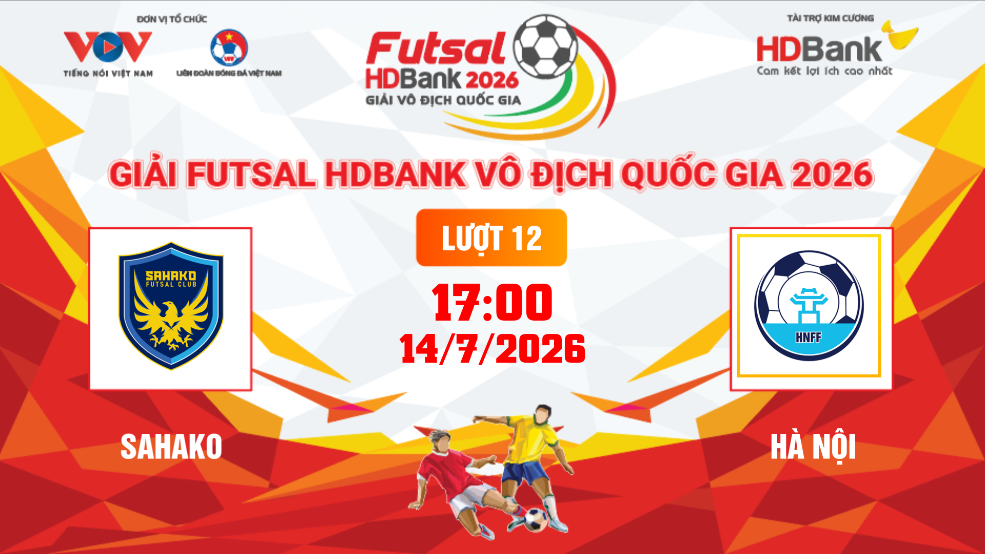Link xem trực tiếp futsal HDBank VĐQG 2026: Sahako vs Hà Nội