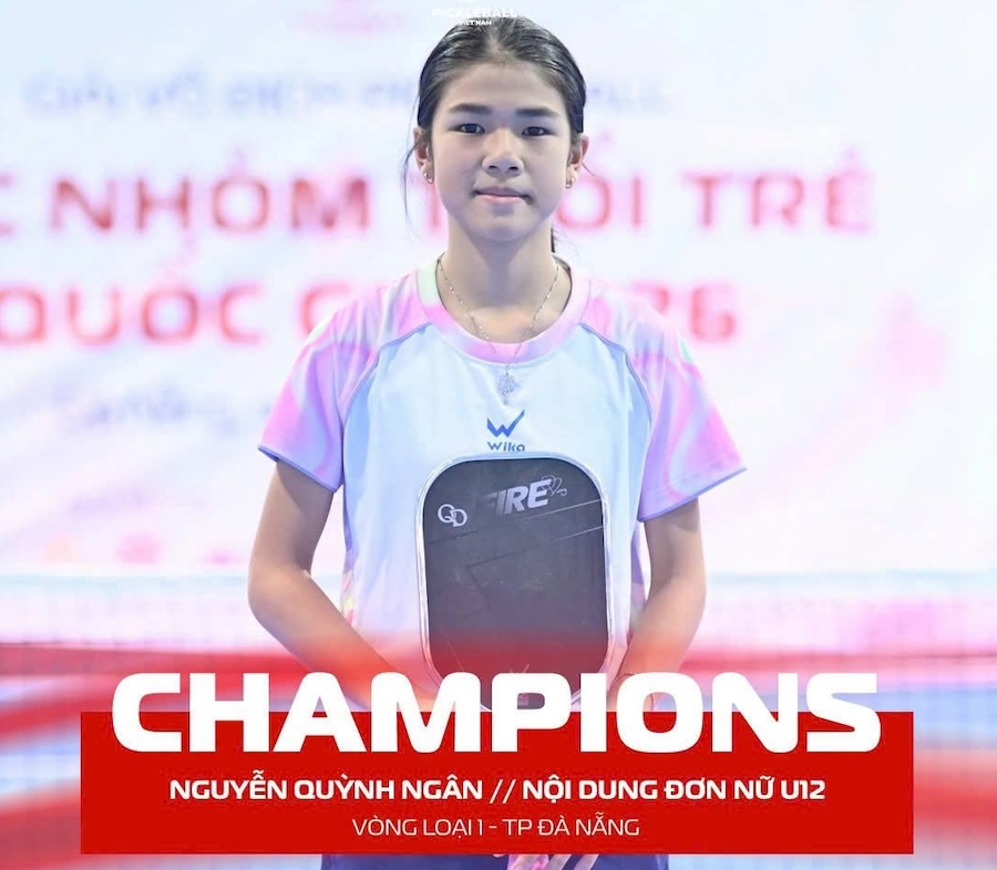 Quỳnh Ngân vô địch U12 đơn nữ vòng loại 1 giải Pickleball trẻ quốc gia 2026
