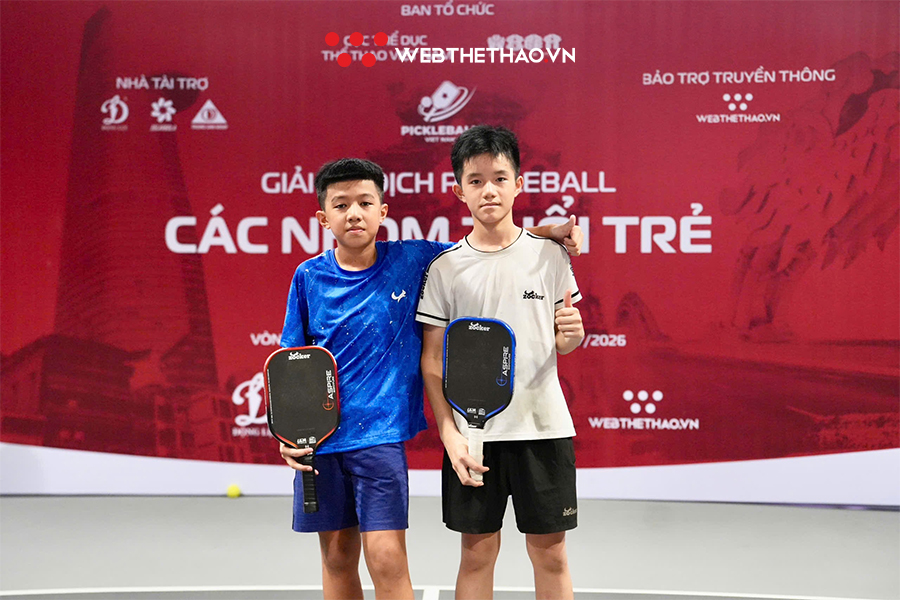 Tùng Bách - Minh Quân vô địch U12 đôi nam tại Vòng loại 2 giải Pickleball trẻ quốc gia 2026