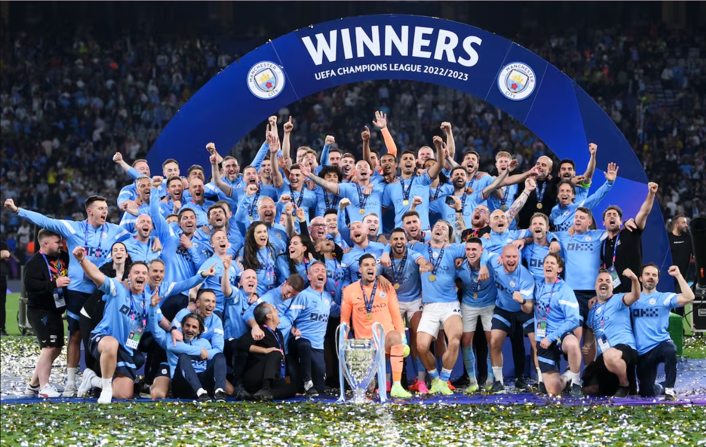 Đội hình Man City vô địch Champions League 3 năm trước (Ảnh: Getty)